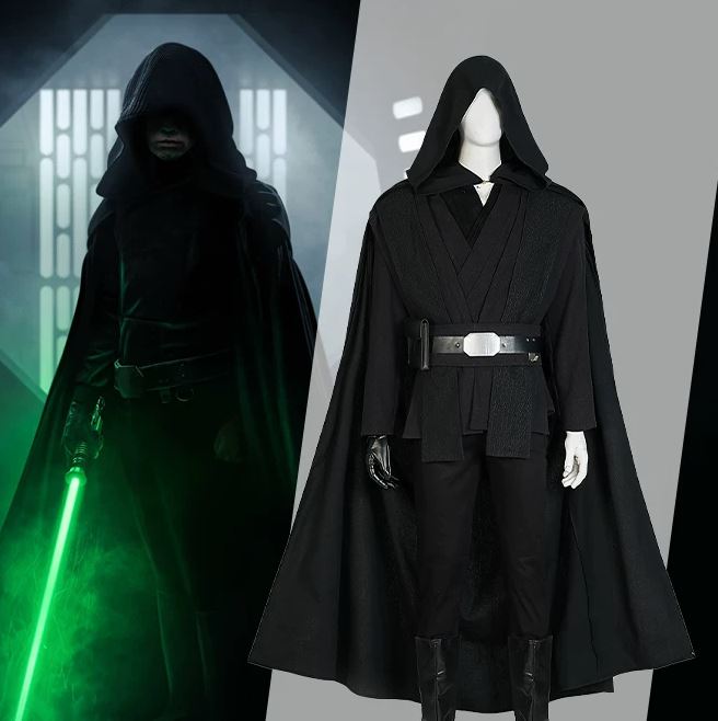 Luke Skywalker Black Hooded Guardian Costume – Fantasy Warrior Robe Full Set
