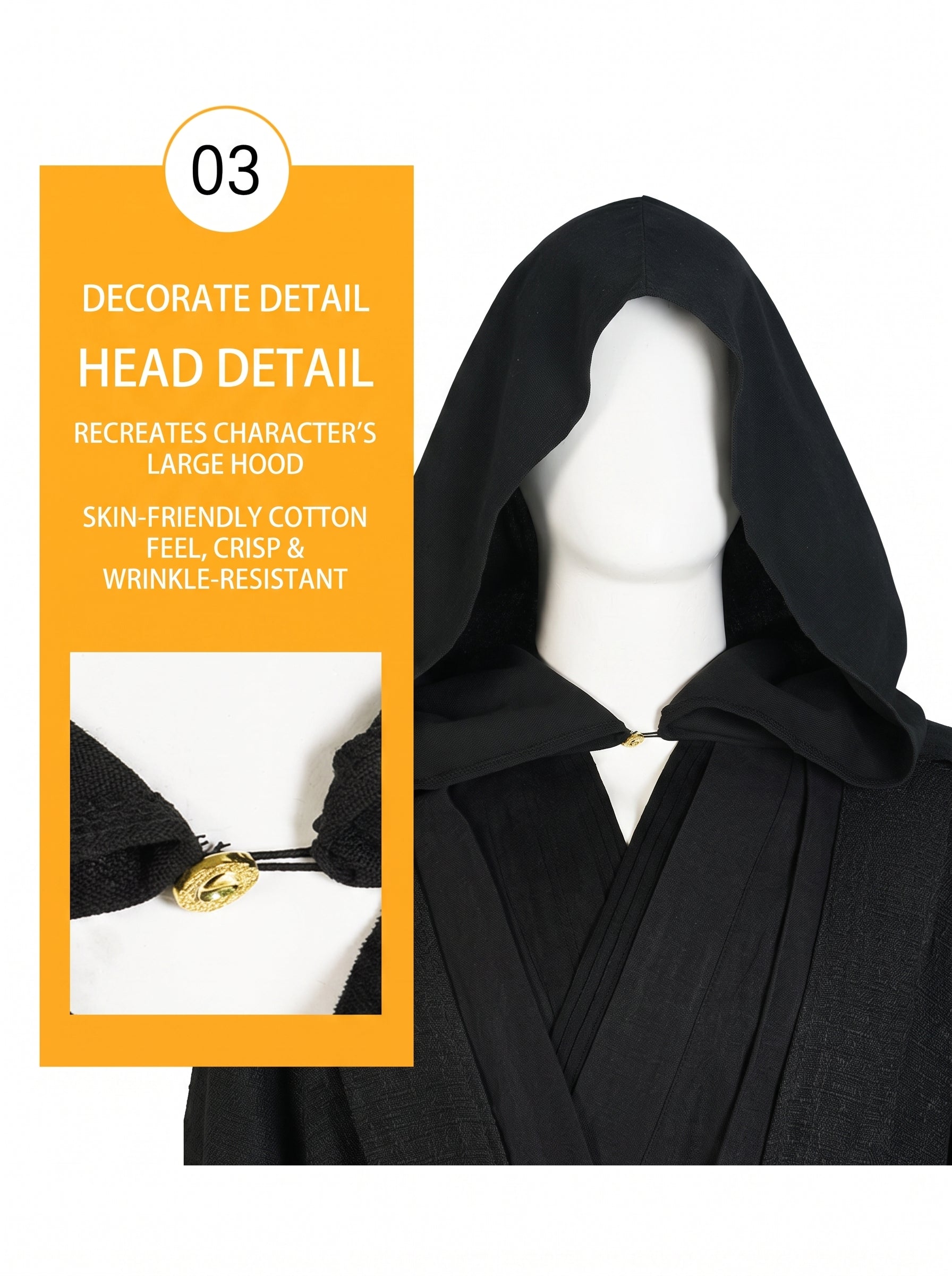 Luke Skywalker Black Hooded Guardian Costume – Fantasy Warrior Robe Full Set