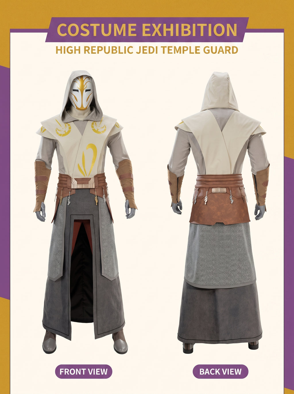 Star Wars: Galaxy of Heroes Jedi Temple Guard Cosplay Costume Full Set