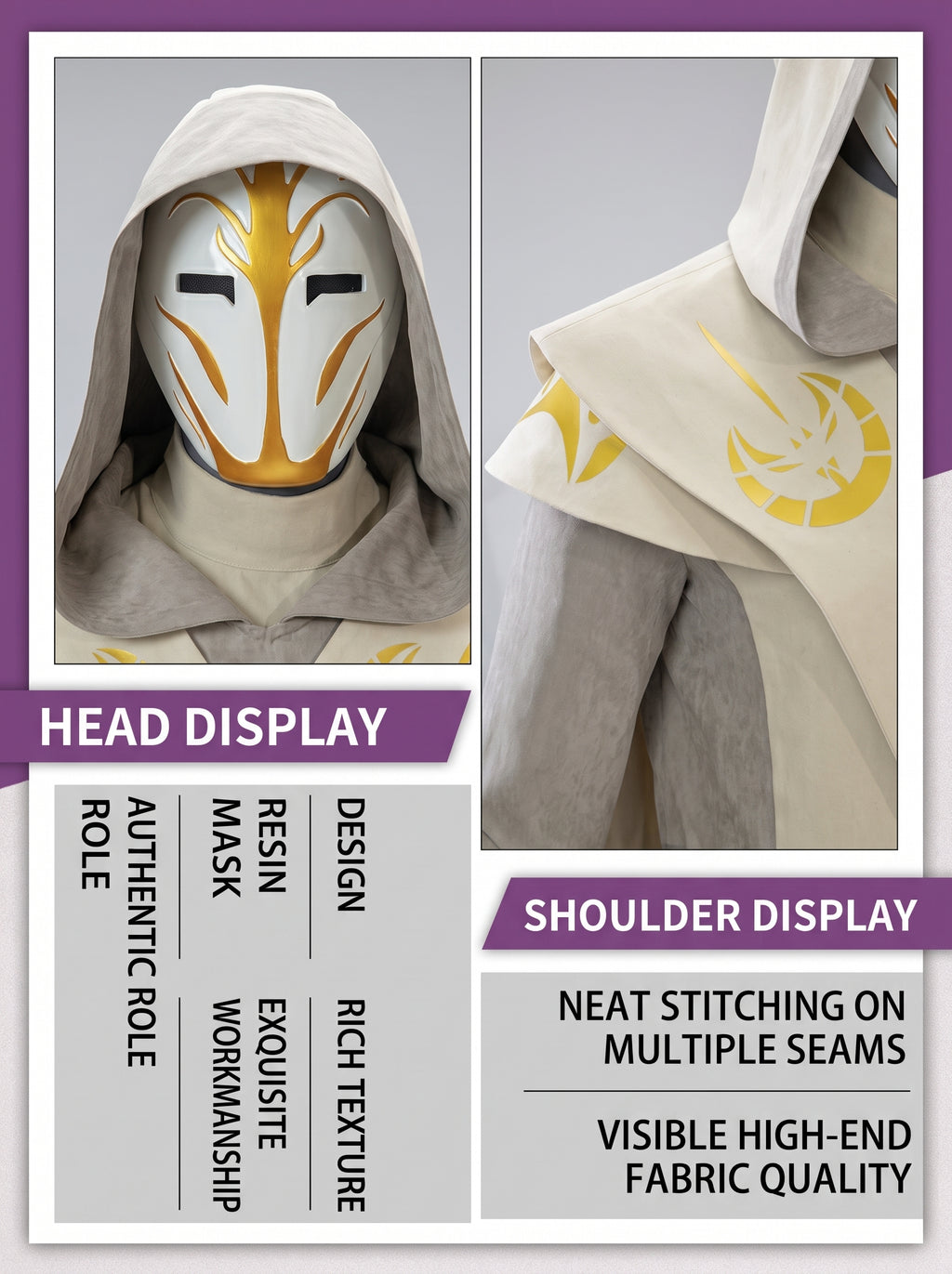 Star Wars: Galaxy of Heroes Jedi Temple Guard Cosplay Costume Full Set