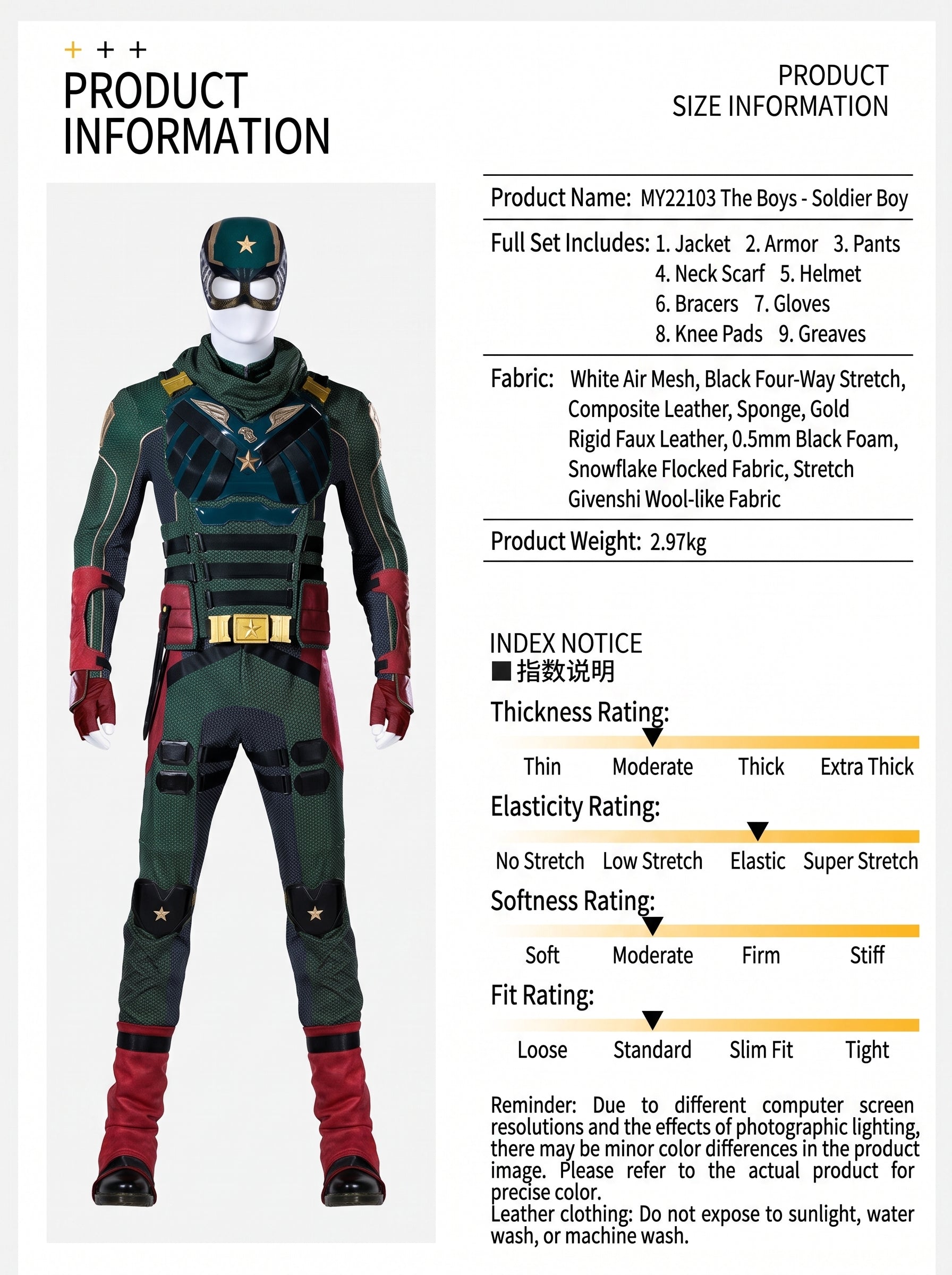 The Boys Season 3 Soldier Boy Cosplay Costume Full Set
