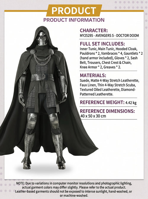 Avengers: Doomsday Doctor Doom Cosplay Costume Black Full Set