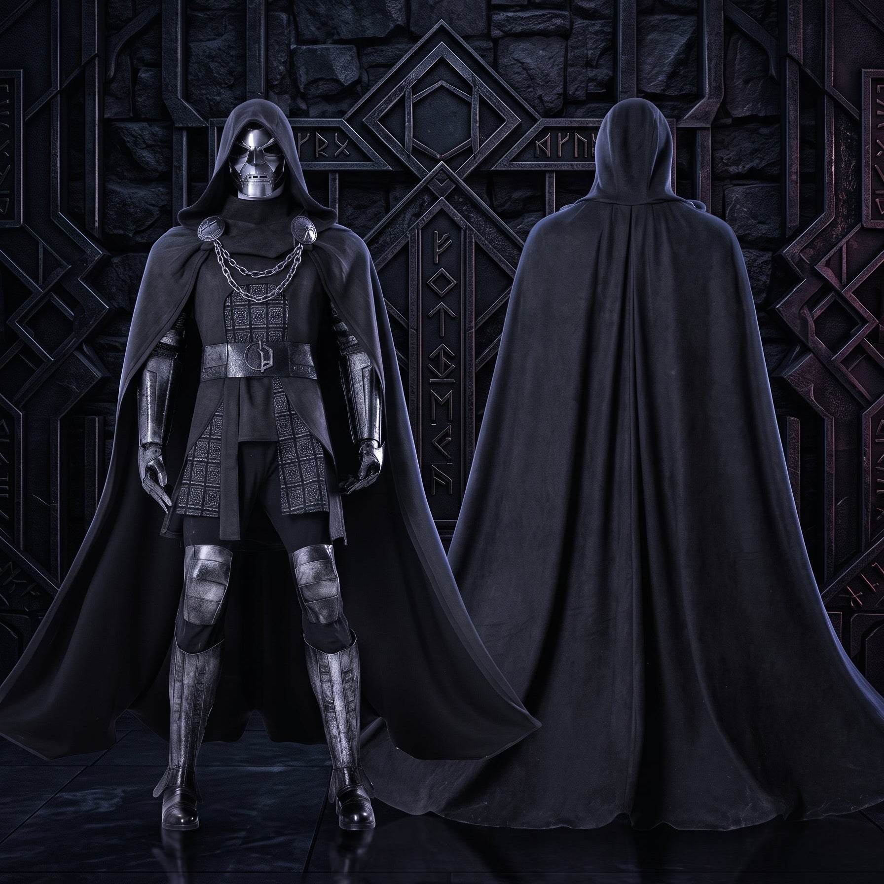 Avengers: Doomsday Doctor Doom Cosplay Costume Black Full Set