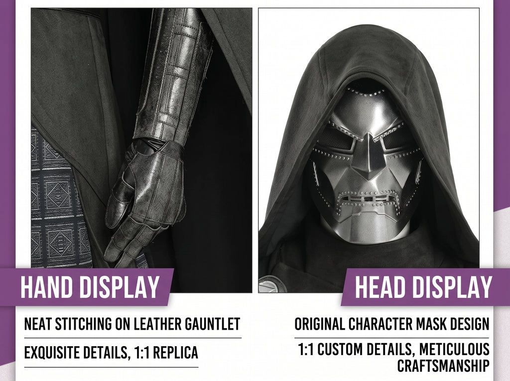 Avengers: Doomsday Doctor Doom Cosplay Costume Black Full Set