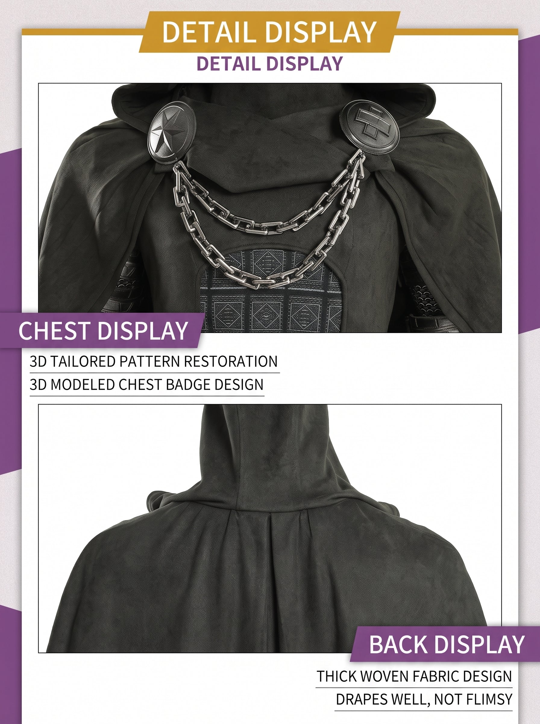 Avengers: Doomsday Doctor Doom Cosplay Costume Black Full Set