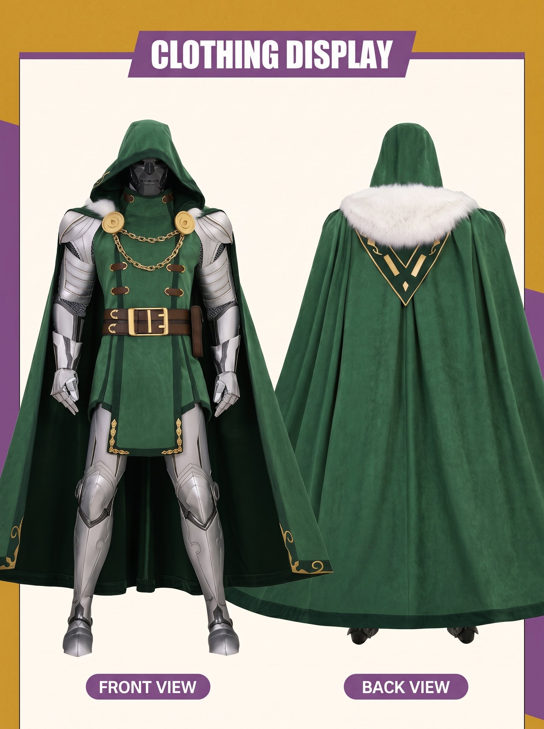 Doctor Doom Victor Von Doom Cosplay Costume Full Set