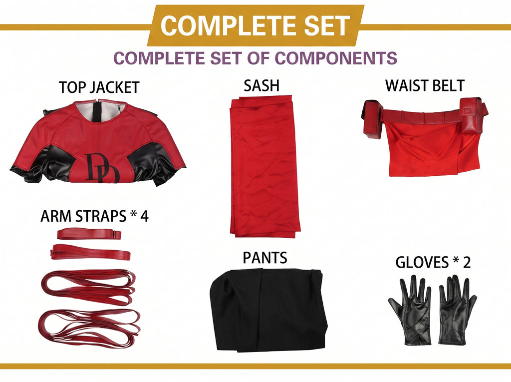 Female Daredevil Elektra Cosplay Costume Premium Red Suit | Handmade Halloween Outfit