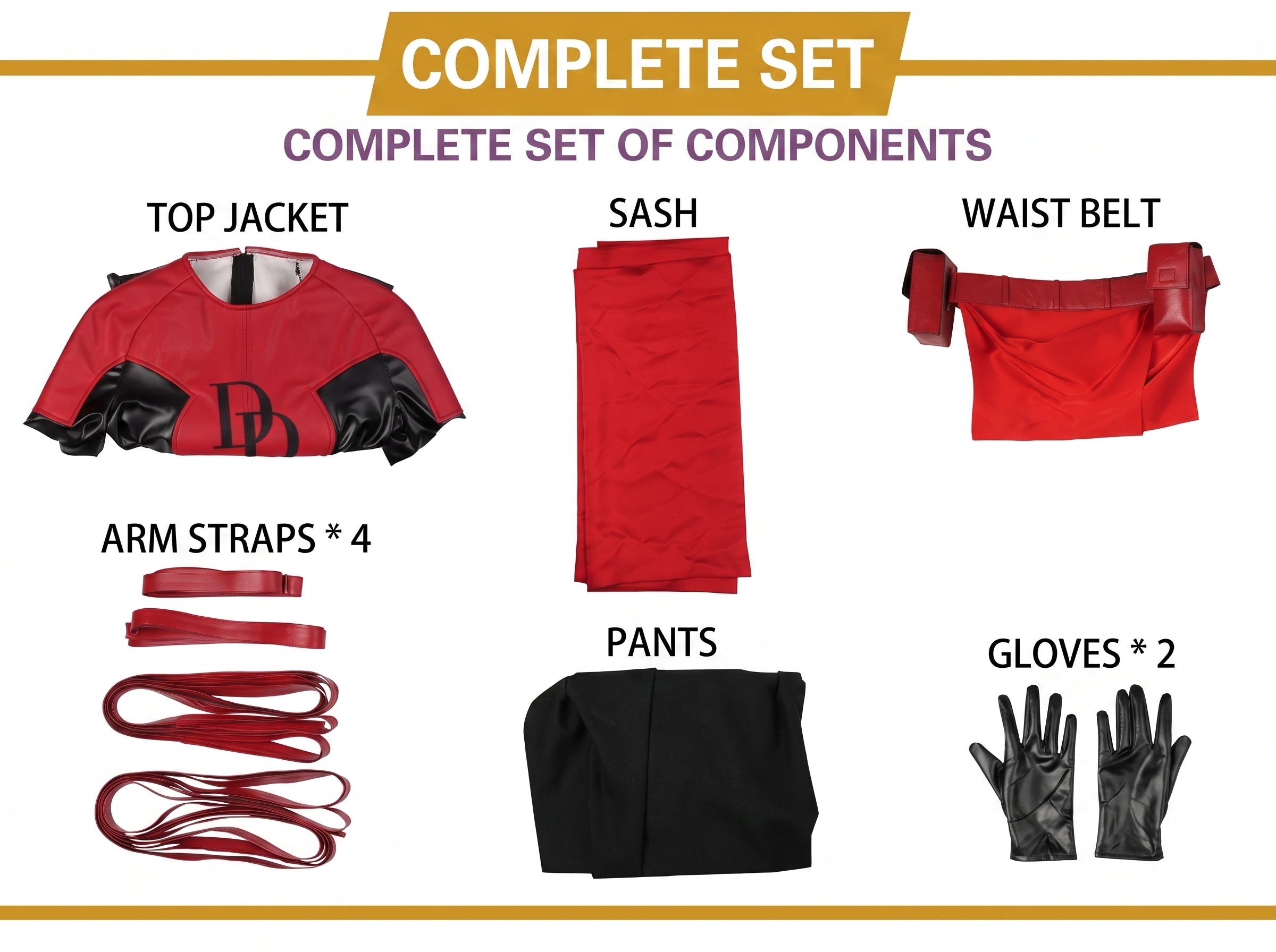 Female Daredevil Elektra Cosplay Costume Premium Red Suit | Handmade Halloween Outfit