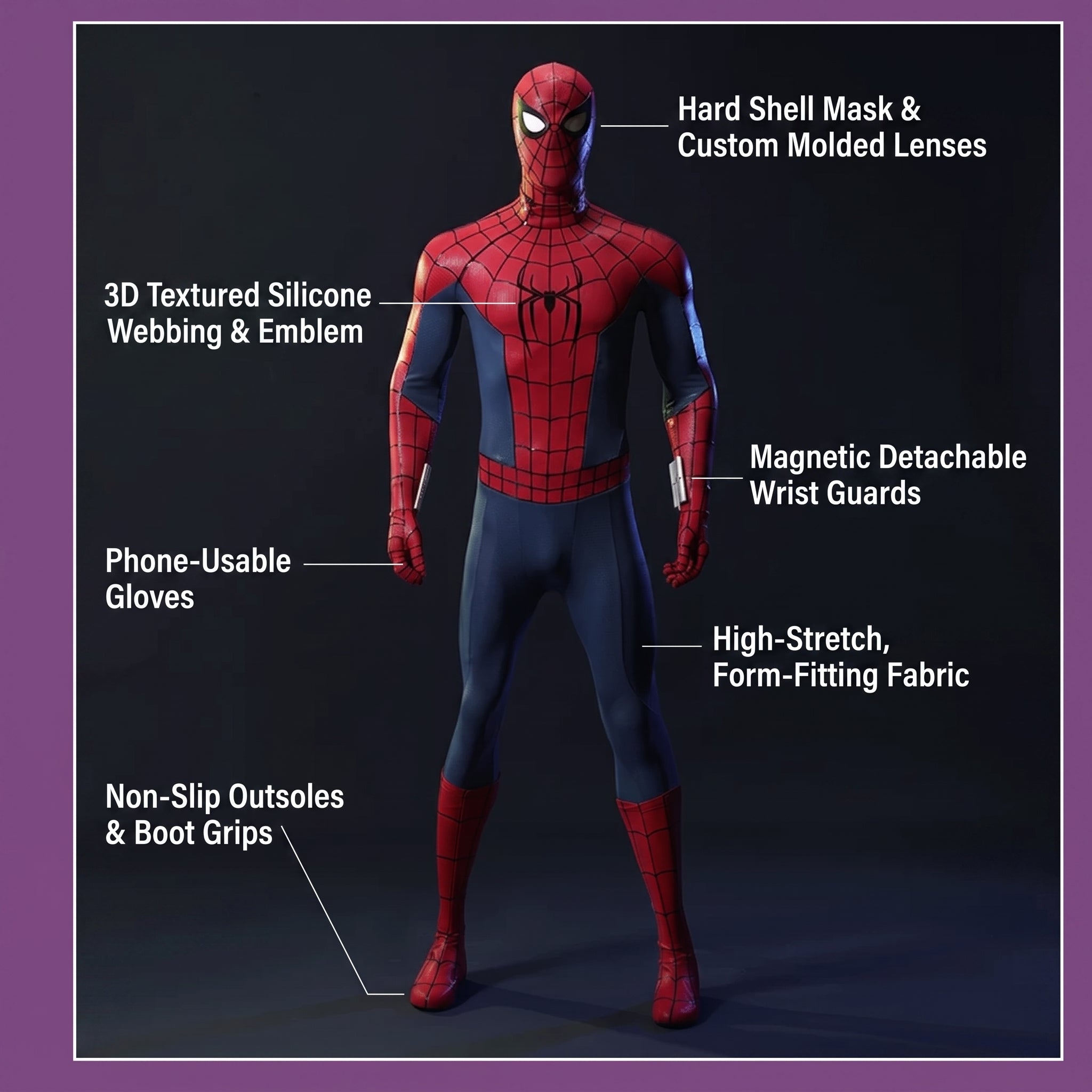 Premium Red Web Hero Cosplay Costume Full Set – Movie Inspired Halloween Outfit