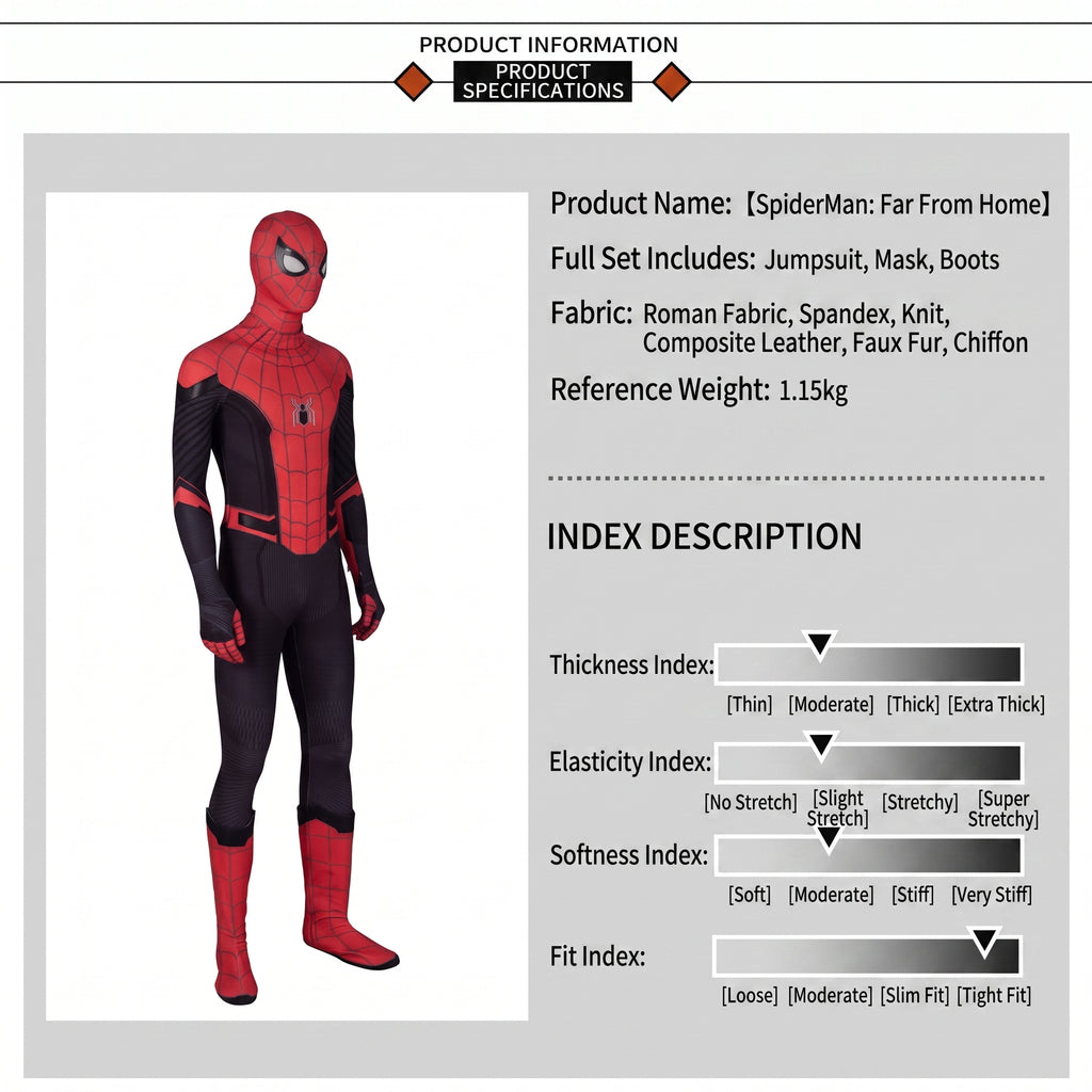 Spider-Man Premium Costume Red Web Hero Cosplay Costume Full Set | ONE COSTUME