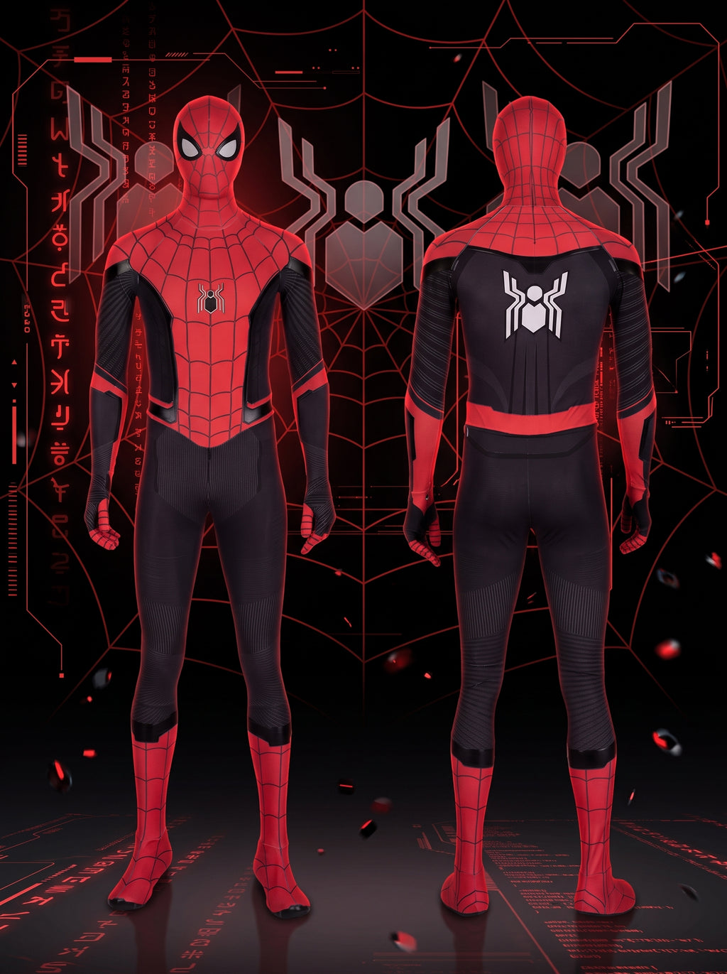 Spider-Man Premium Costume Red Web Hero Cosplay Costume Full Set | ONE COSTUME