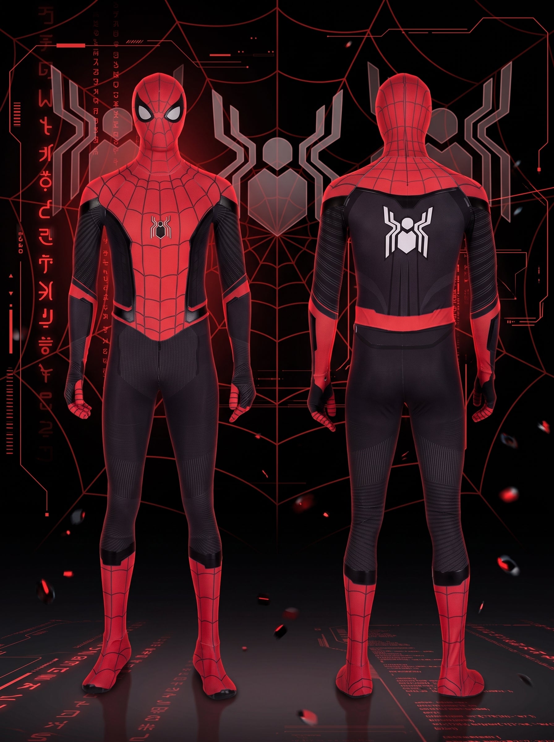 Spider-Man Premium Costume Red Web Hero Cosplay Costume Full Set | ONE COSTUME