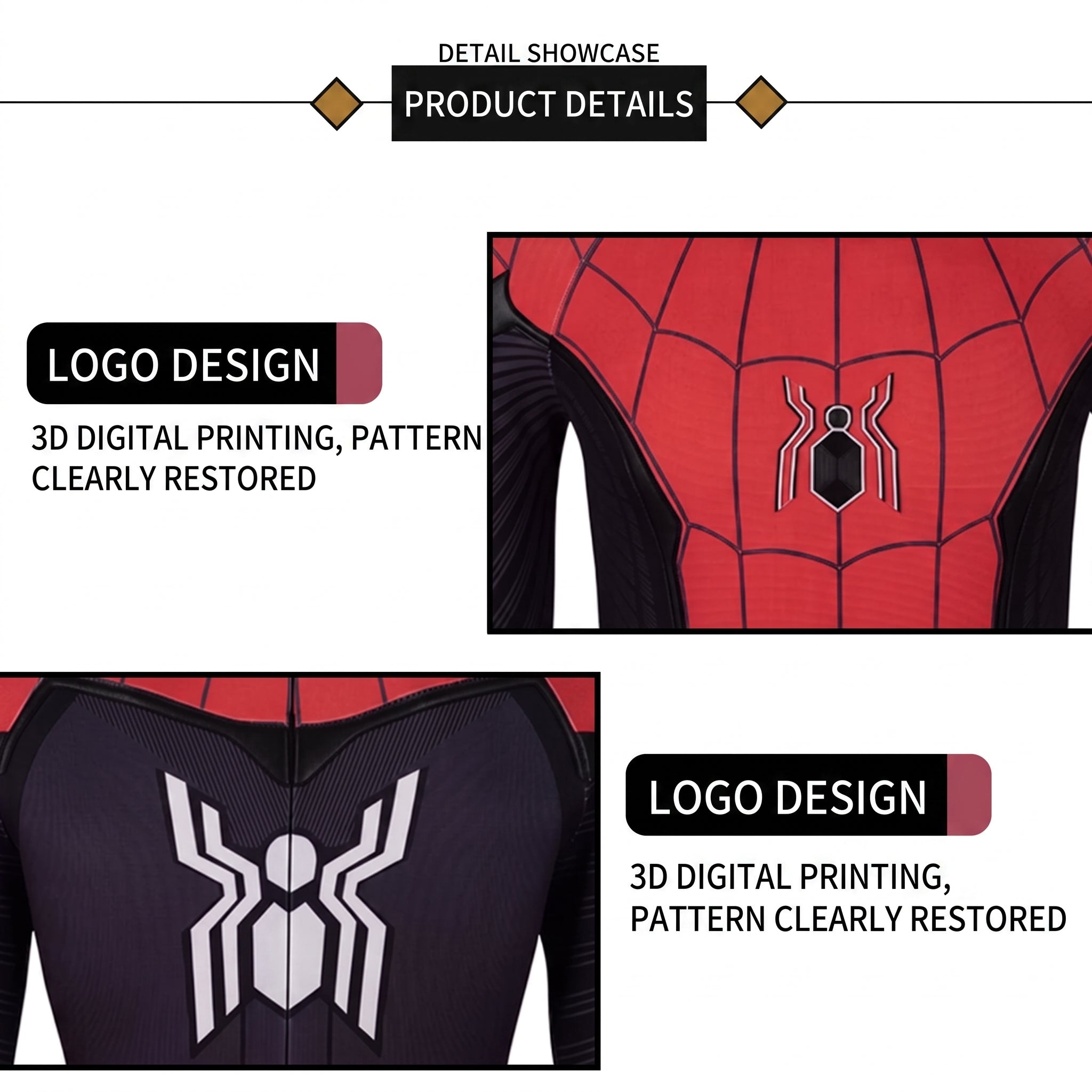 Spider-Man Premium Costume Red Web Hero Cosplay Costume Full Set | ONE COSTUME