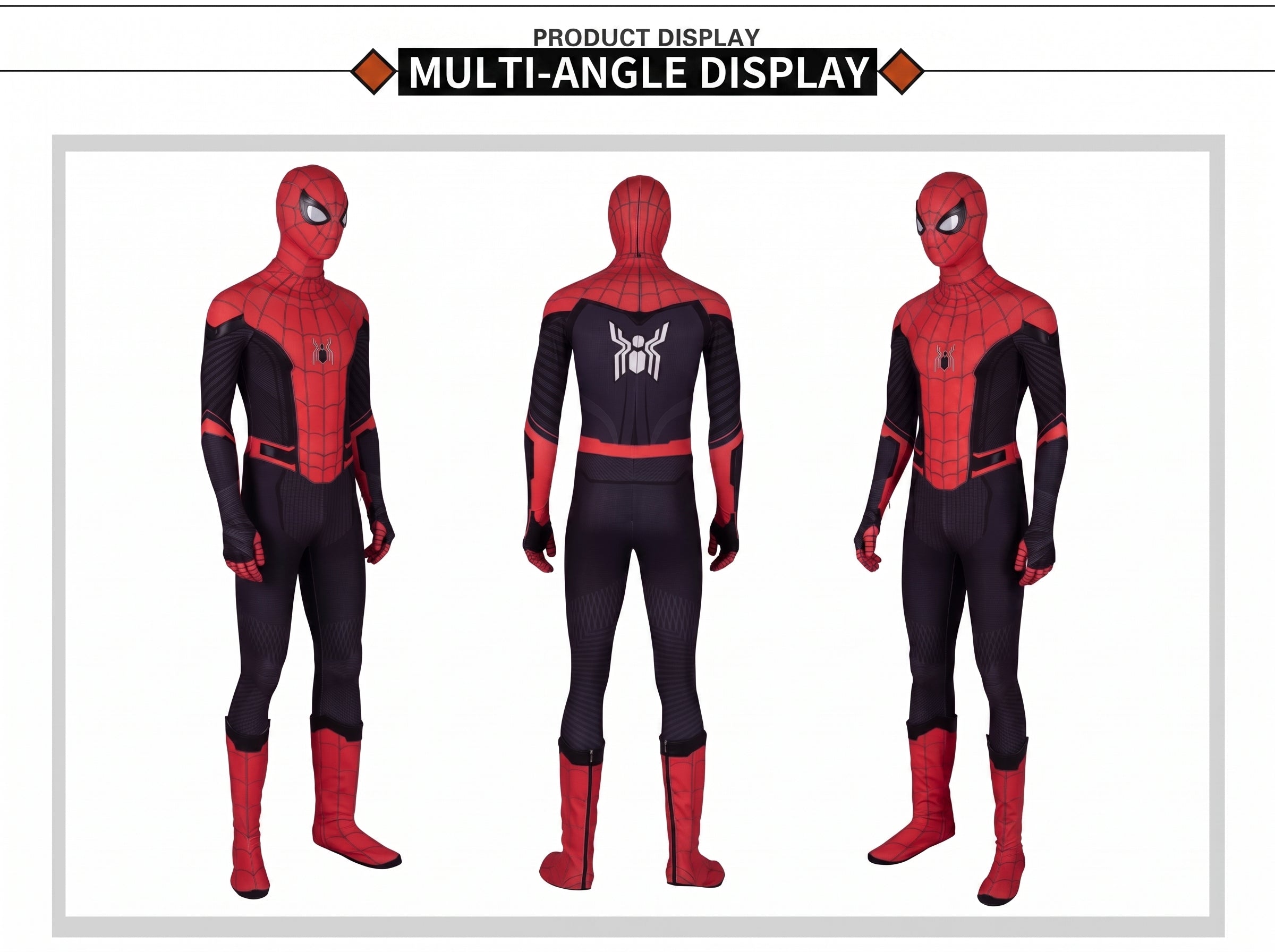 Spider-Man Premium Costume Red Web Hero Cosplay Costume Full Set | ONE COSTUME