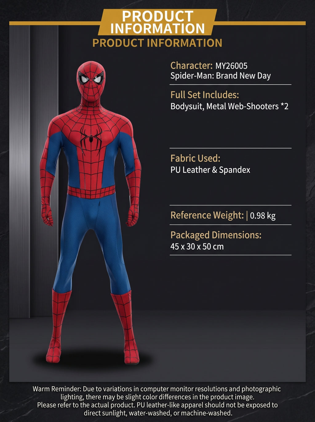Spider-Man Brand New Day Cosplay Costume Premium Full Set Suit