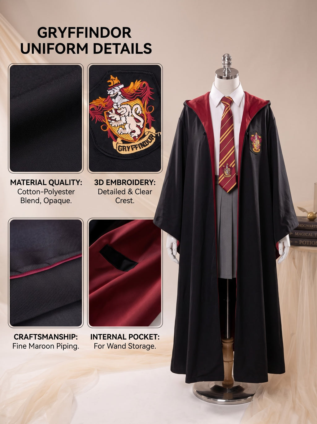 Kids Wizard School Robe Uniform