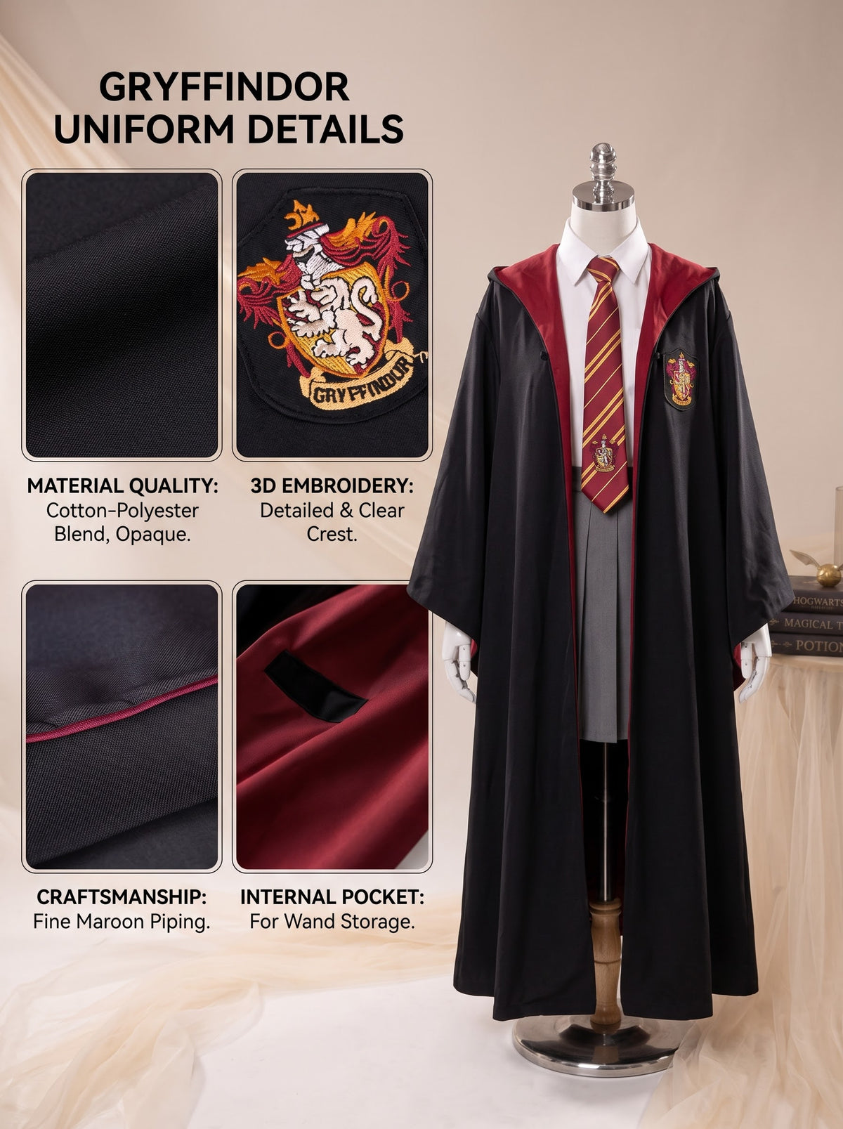 Kids Wizard School Robe Uniform