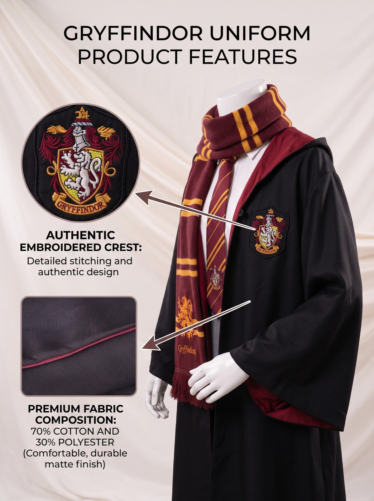 Kids Wizard School Robe Uniform