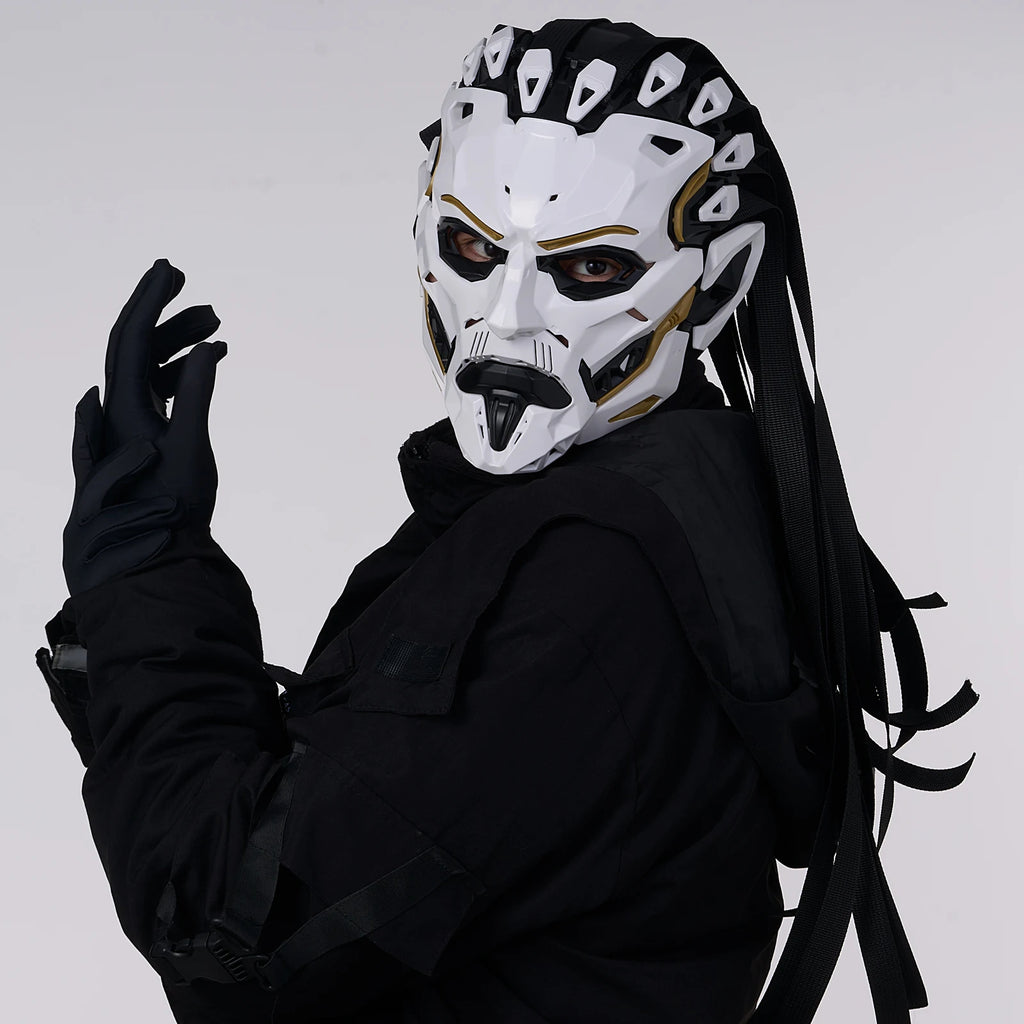 Predator-Style Tribal Warrior Mask | Sci-Fi Villain Full Face Cosplay Mask