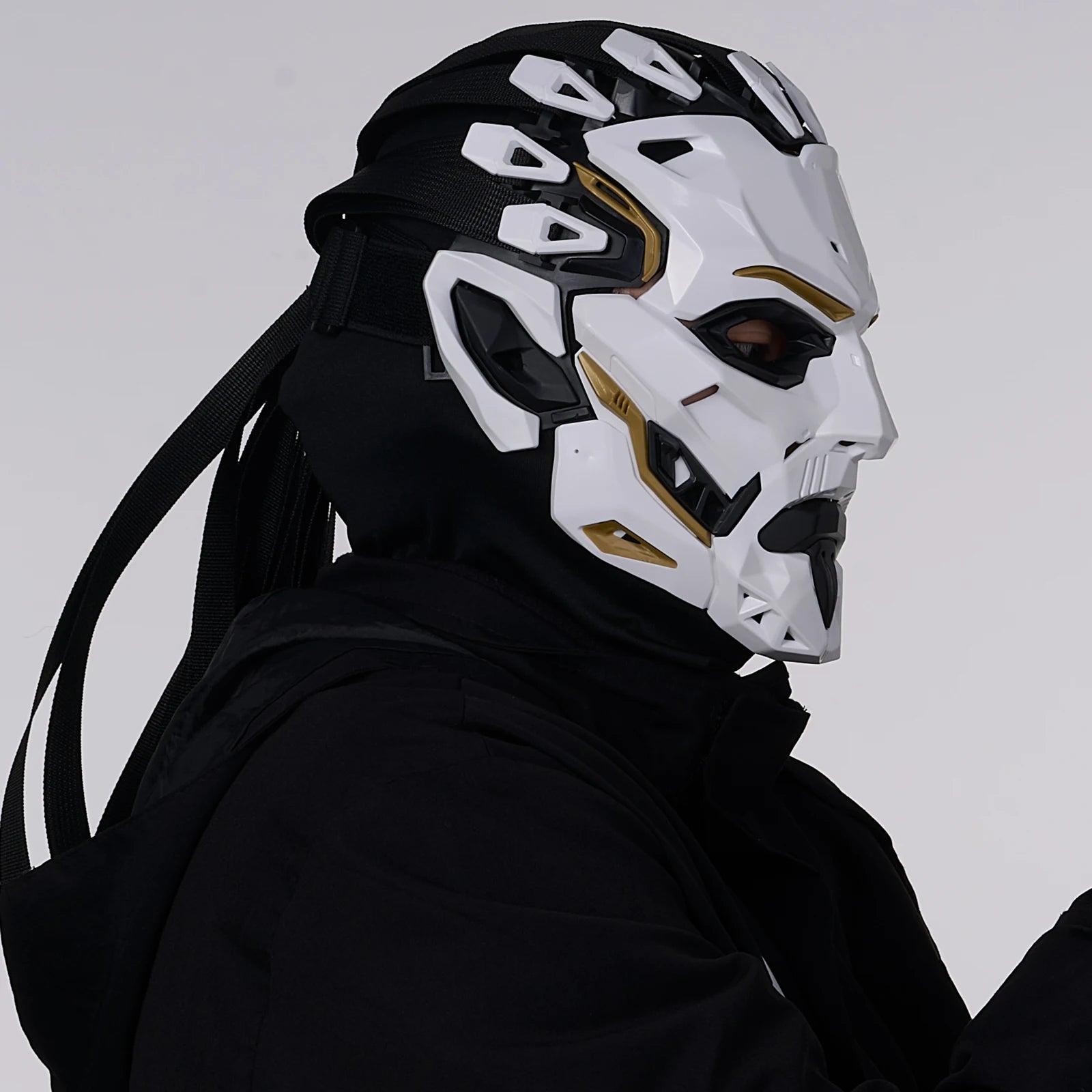 Predator-Style Tribal Warrior Mask | Sci-Fi Villain Full Face Cosplay Mask