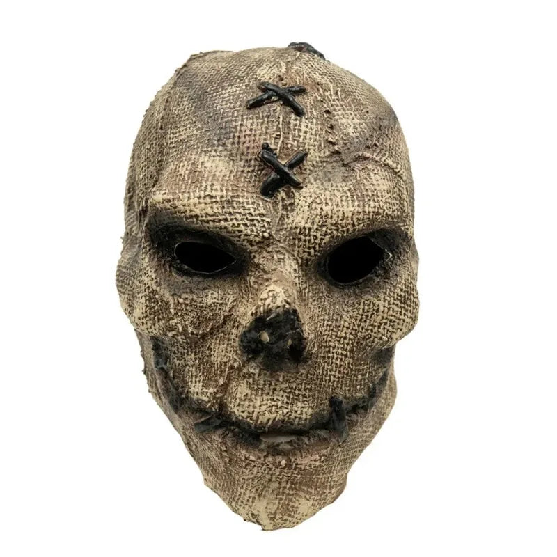 Sackcloth Scarecrow Skull Mask | Horror Latex Halloween Headgear