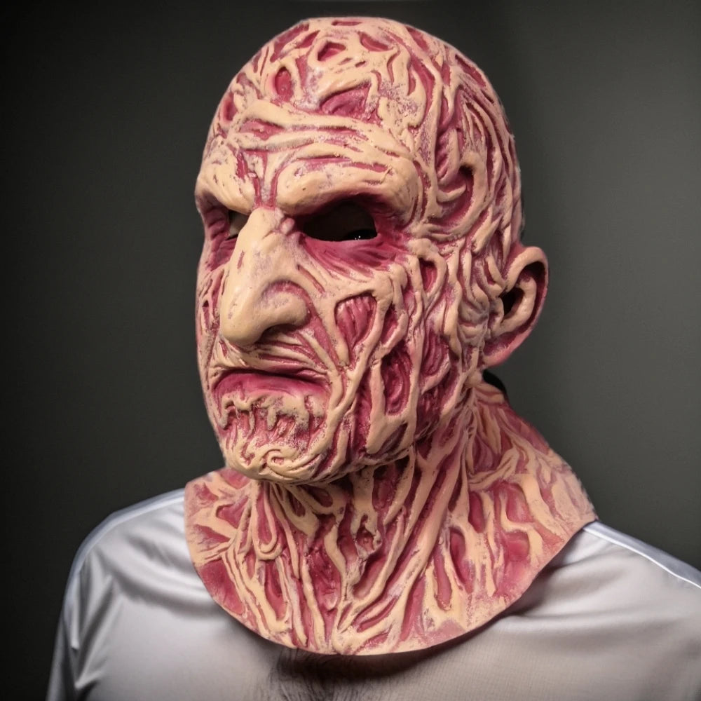 Freddy Krueger Full Face Cosplay Mask Horror Latex Headgear for Halloween