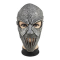 Metal Warrior Skull Mask with Long Hair | Silver Rib-Cage Horror Mask