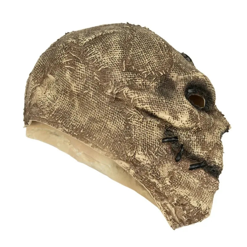 Sackcloth Scarecrow Skull Mask | Horror Latex Halloween Headgear