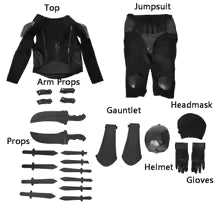 The Boys Season 3 Black Noir Cosplay Costume Deluxe Full Set