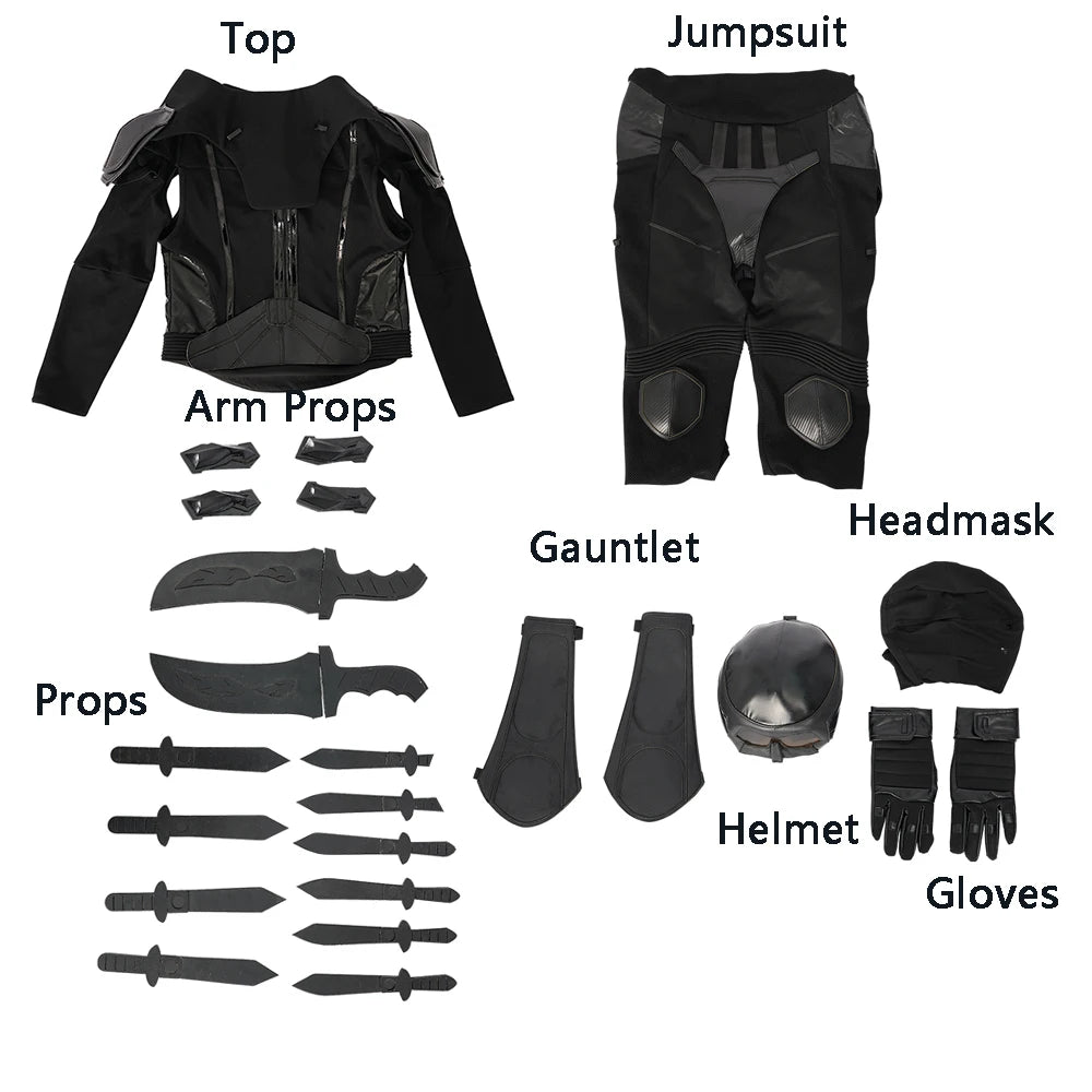 The Boys Season 3 Black Noir Cosplay Costume Deluxe Full Set