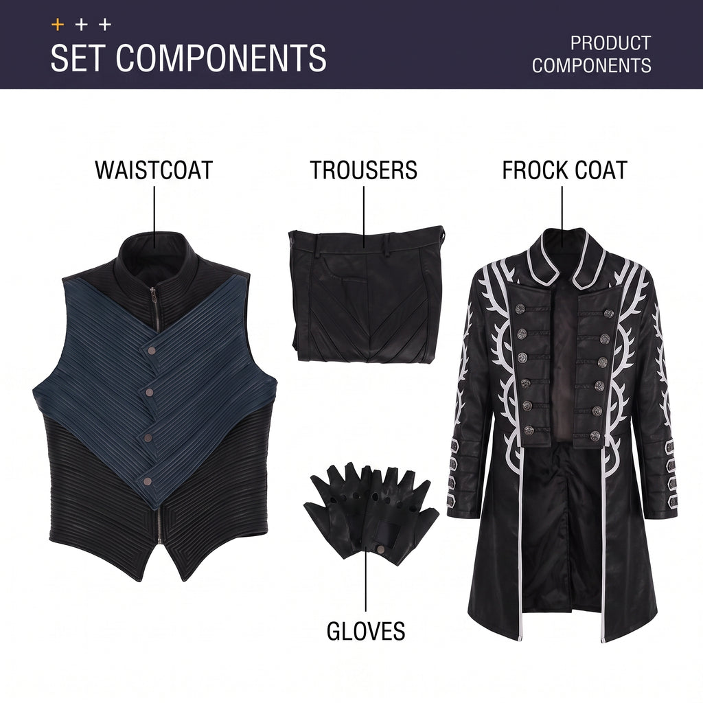 Devil May Cry 5 Vergil Cosplay Costume Premium Full Set Halloween Outfit