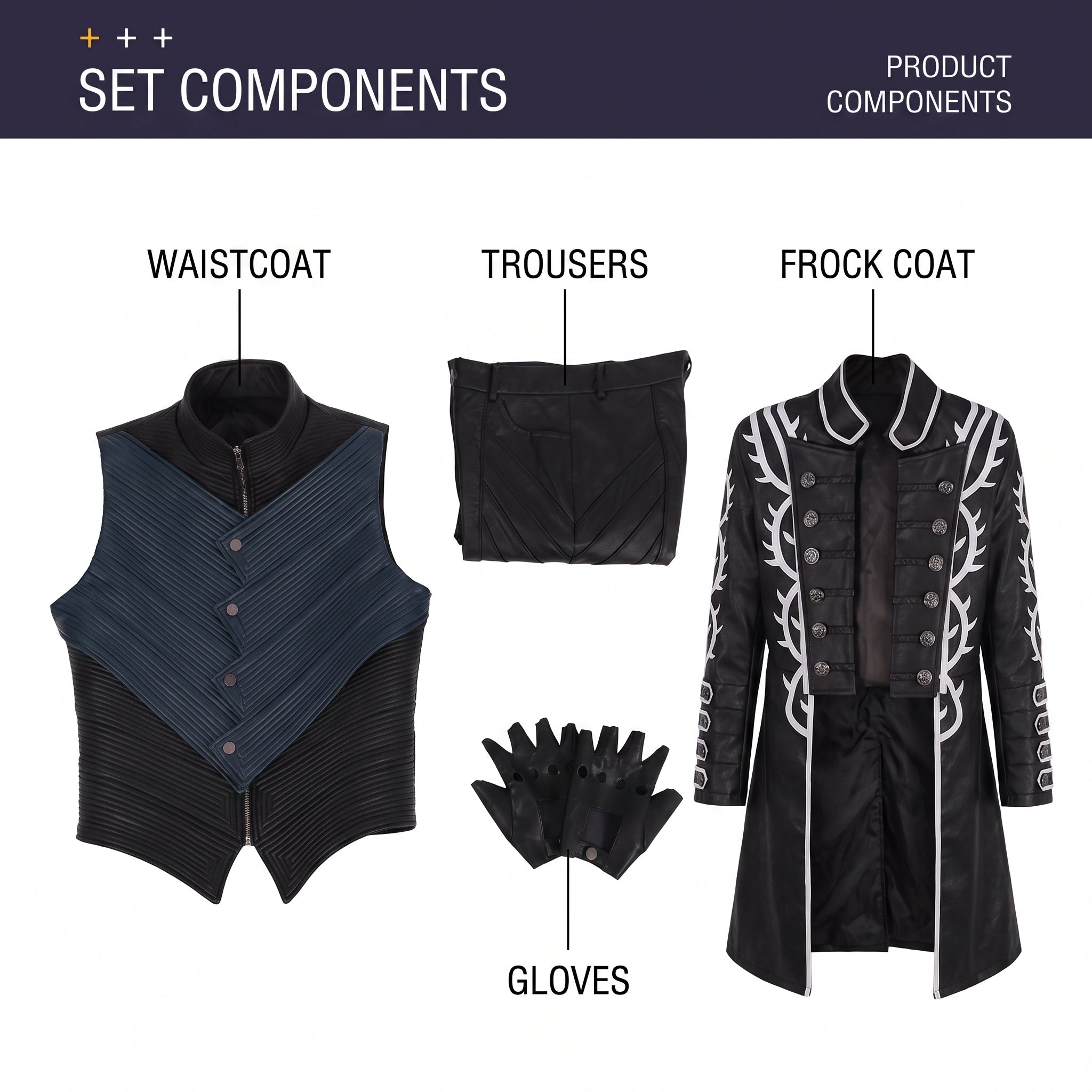 Devil May Cry 5 Vergil Cosplay Costume Premium Full Set Halloween Outfit
