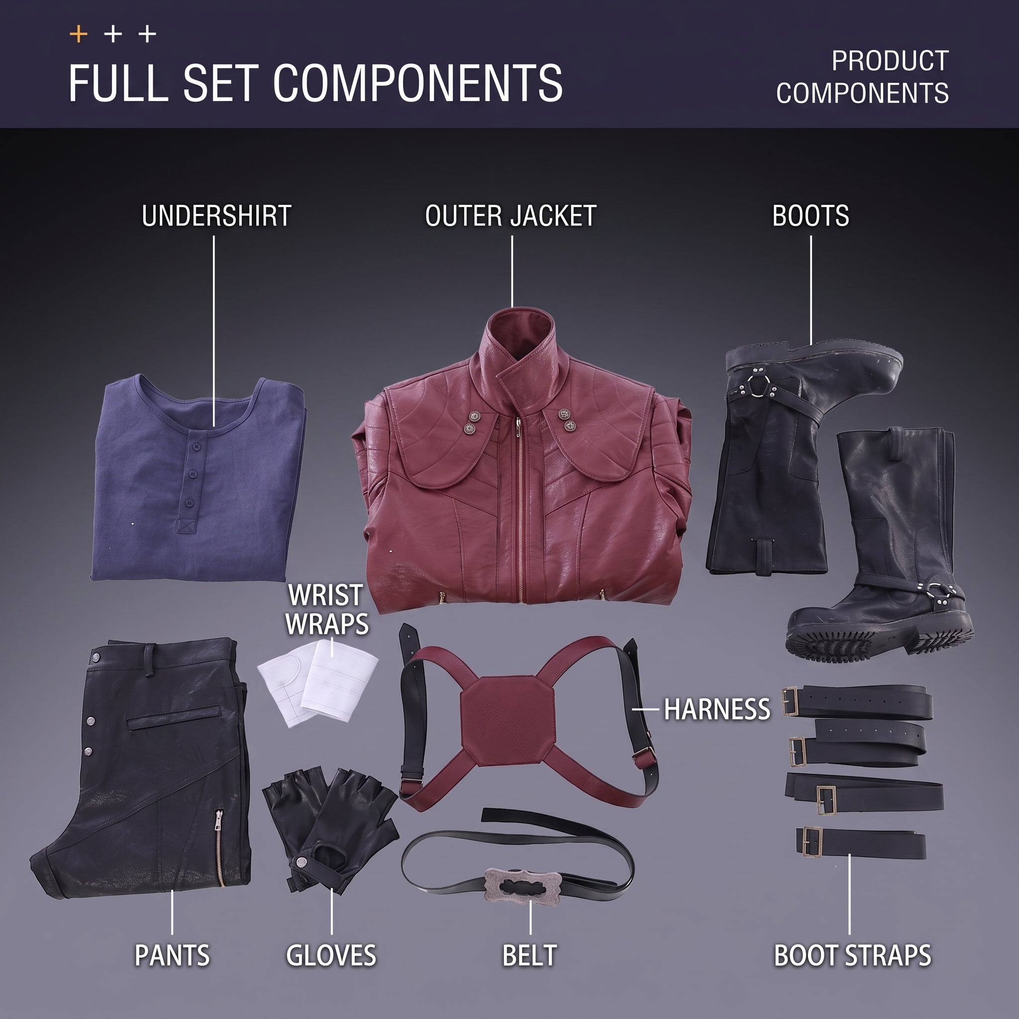 Devil May Cry 5 Dante Cosplay Costume Premium Full Set Halloween Outfit